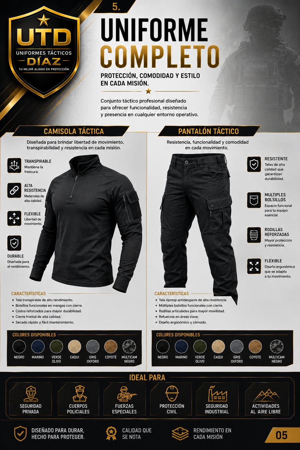 Uniforme completo hombre